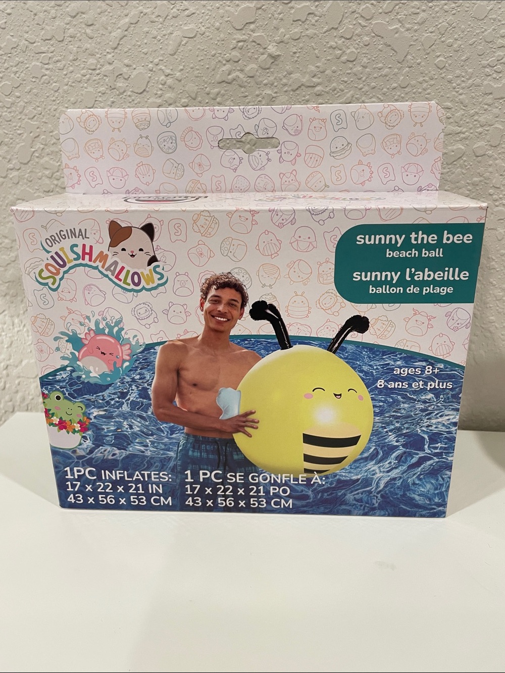 Squishmallows Sunny The Yellow Bee Inflatable Beach Ball NWT